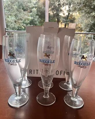 Set 6 bicchieri birra Brauhaus Riegele Augsburg Al