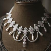 Collana Choker vintage vittoriano perle Quarzo