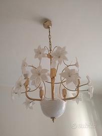 Lampadario vintage in vetro Murano 