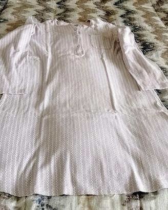 Camicia da notte rosa antico Linclalor felpata XXL