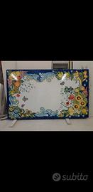 Tavolo in pietra lavica dell'etna dipinto a mano