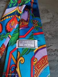 Cravatta Versace Vintage Multicolor in Seta 