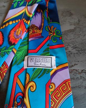 Cravatta Versace Vintage Multicolor in Seta 