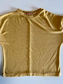 Top giallo chiaro maniche lunghe