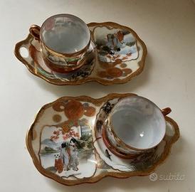 Coppia tazzine giapponesi porcellana anni '40