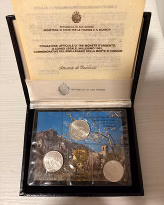 Trittico monete d’argento San Marino 1981