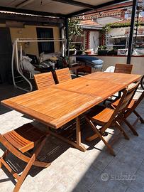 Tavolo da giardino allungabile 6 sedie