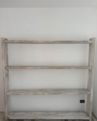 Libreria artigianale in legno + tavolino da bobina