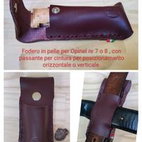 fodero in vera pelle per opinel 8 marrone