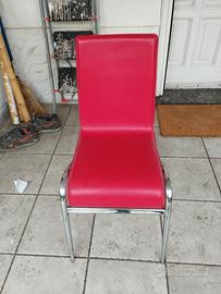 sedie in pelle rossa