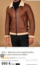 Montone Collezioni D'Arienzo cuoio shearling biker