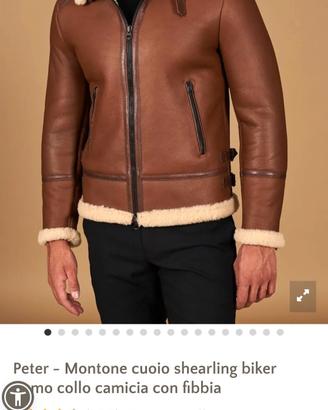 Montone Collezioni D'Arienzo cuoio shearling biker