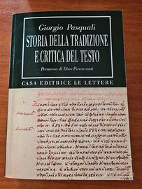 Storia della tradizione e critica del testo