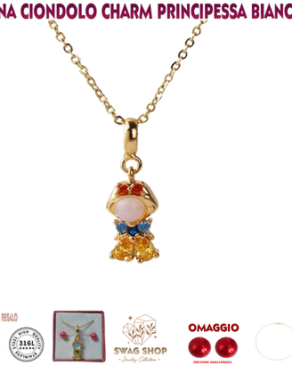 Collana Ciondolo Biancaneve charm principessa