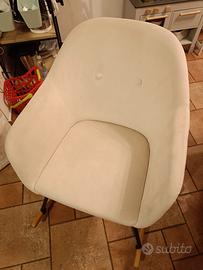 Sedia a dondolo bianco panna