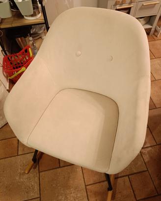Sedia a dondolo bianco panna