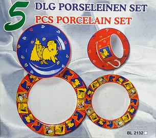 Stoviglie Porcellana Piatti Tazza Colazione Bimbi