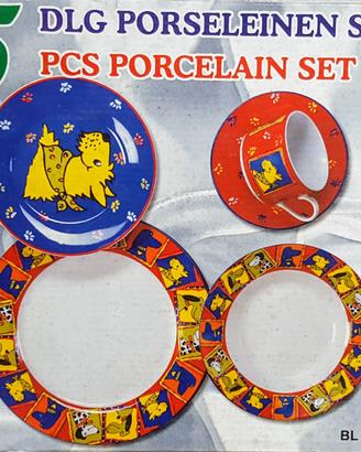 Stoviglie Porcellana Piatti Tazza Colazione Bimbi