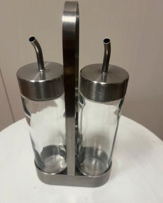 Porta olio e aceto Ikea vetro e acciaio