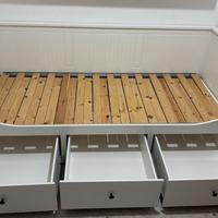 struttura letto divano/3 cassetti,bianco, 80x200cm