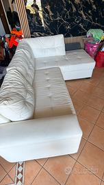 Divano Letto ecopelle Bianco