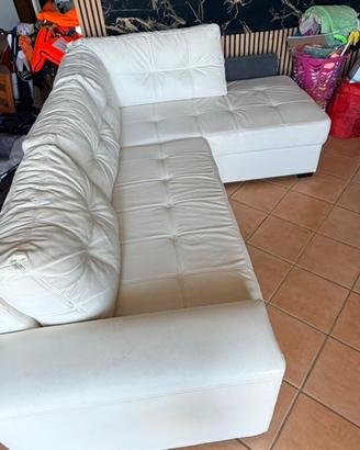 Divano Letto ecopelle Bianco