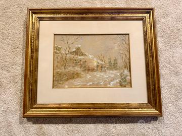 Quadro “La Nevicata” Germano Pessarelli firmato