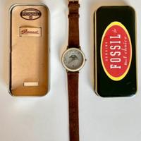 Fossil Luna Moon 1990 orologio vintage + box-raro-