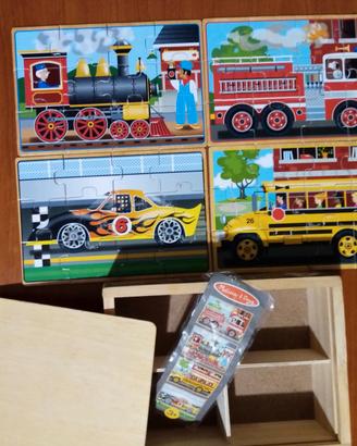 4 puzzle di legno veicoli Melissa & Doug
