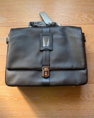 Borsa Nava in pelle marrone con porta pc