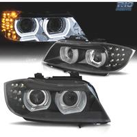 FARI XENON ANGEL EYES 3D BMW E90 E91 08-12 NERO OP