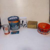 Lotto di 5 scatole (3 pubblicitarie) in latta