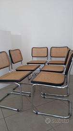 6 Sedie Cesca (modello B32) di Marcel Breuer
