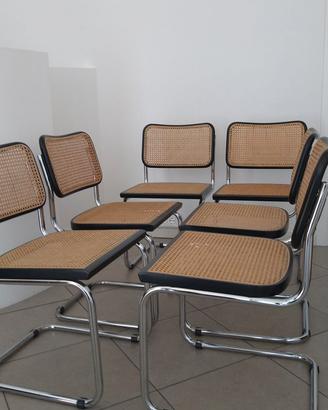6 Sedie Cesca (modello B32) di Marcel Breuer