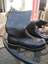 Stivali Vintage pelle Biker/ Pompiere mis 42,5