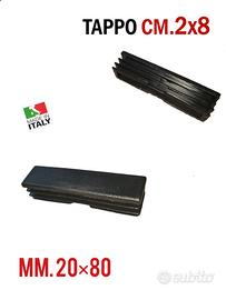 10pz TAPPO RETTANGOLARE 20×80mm PUNTALE PLASTICA 