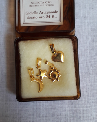 Ciondoli placcati oro 24kt per bracciale/collana