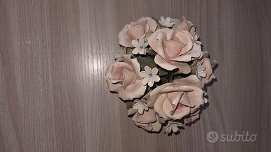Composizione floreale in ceramica Capodimonte  