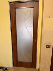 Porta scorrevole legno e vetro satinato - 210 x 80