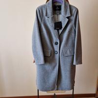 Cappotto grigio/marrone con pence fucsia.Tg.S