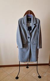 Cappotto grigio/marrone con pence fucsia.Tg.S