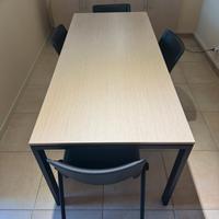 Set tavolo da ufficio con 4 sedie in ecopelle