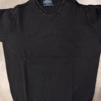 Maglia nera in cotone scollo a V Calliope tg. S