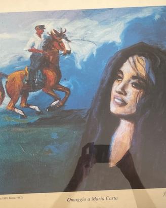 Litografia Melkiorre Melis Omaggio a Maria Carta