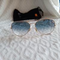 A1073 Ray-ban Aviator Goccia Rb3025 Tg 62 Oro Len