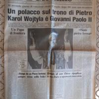 Giornale quotidiano d'epoca - Papa Wojtyla 