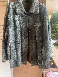 Giacca pelliccia di persiano grigio