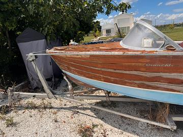 Motoscafo granchi anni 70 legno barca