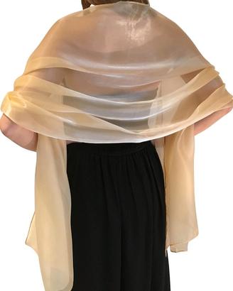 stola coprispalle nude champagne in organza