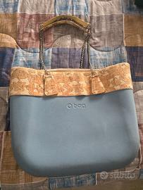 O bag borsa beige e blu